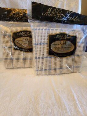 2 NEW Packages  36"X60" MCG TEXTILES LATCH HOOK CANVAS RUG MAKING